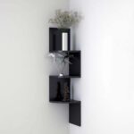 wooden 3 curved zigzag corner wall mount shelf unit for home decor