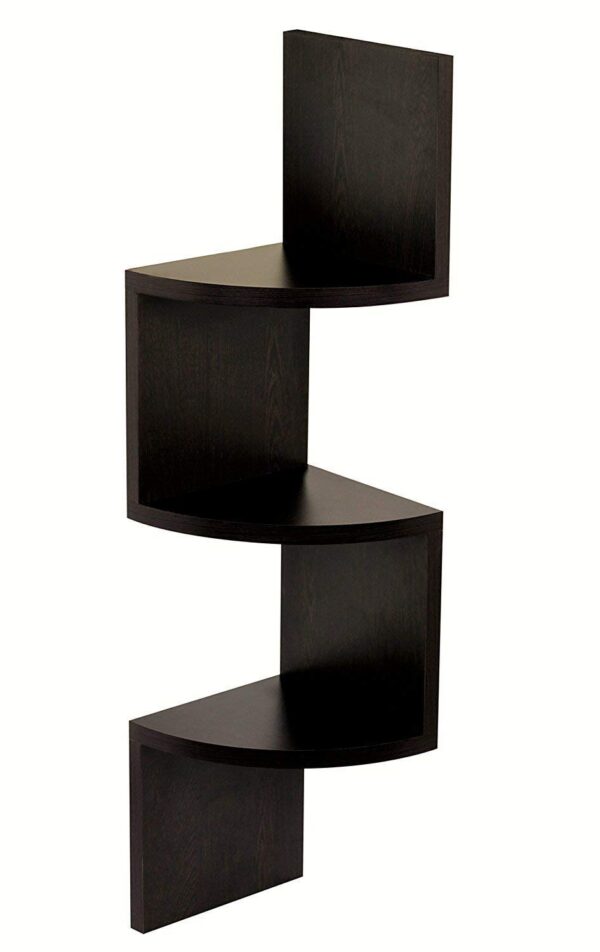 modern home wall decor shelf in zigzag design made of wood