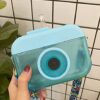 Cute camera shape water bottle with straw for kids