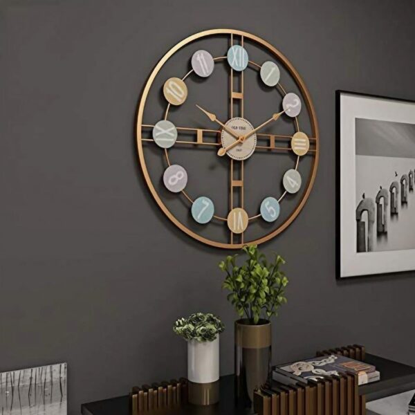 Premium gold vintage wall clock with polished artistic details