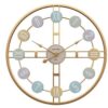 Classic round gold vintage wall clock for elegant home décor