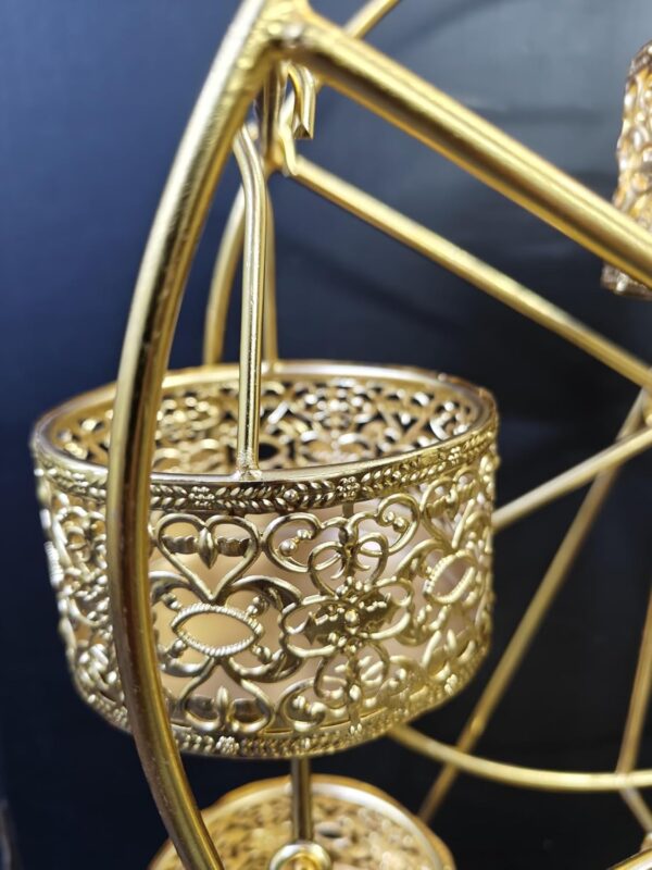 Premium gold cake and cupcake holder in Ferris wheel shape