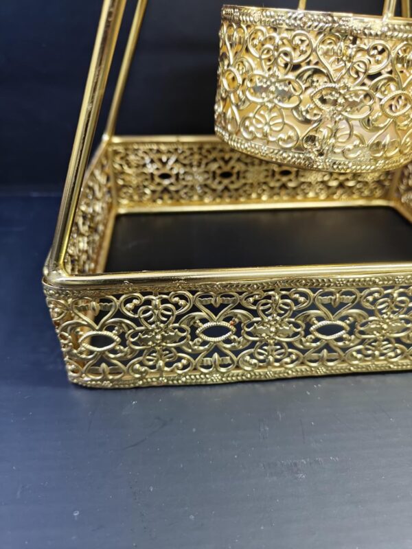 Luxurious golden Ferris wheel dessert display stand for events