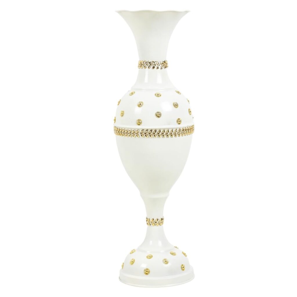 Large decorative vase featuring hand-painted white star pattern