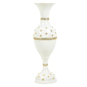Large decorative vase featuring hand-painted white star pattern