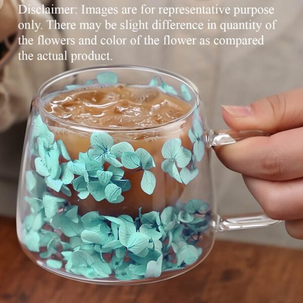 Unique dried flower double wall cup for stylish drink serving