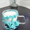 Stylish double layer glass mug for tea, coffee, and juices