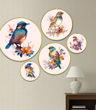 Wooden Gold Finish Frame Wall Plate for Home Decoration