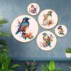 Stylish Wooden Wall Plate Decor with Gold Finish