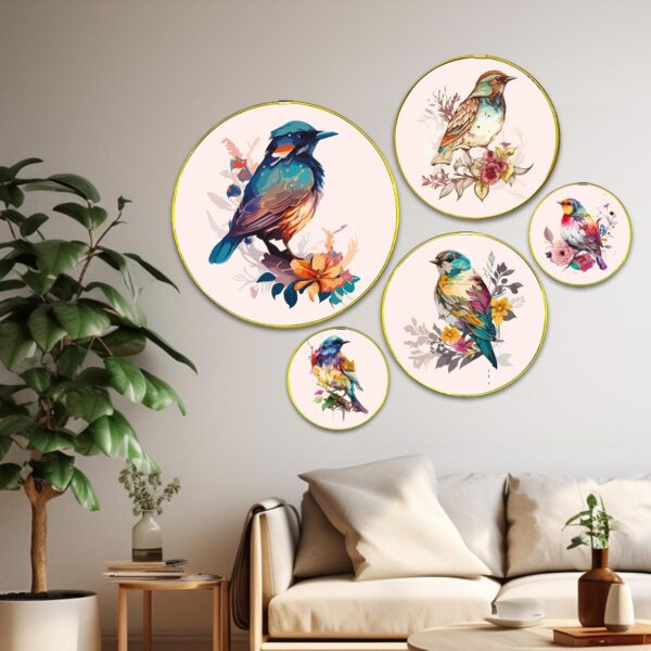 Luxury Golden Frame Wooden Wall Plate Hanging