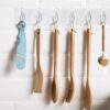 plastic 6 hook sticker strip hanger for bedroom and bathroom walls