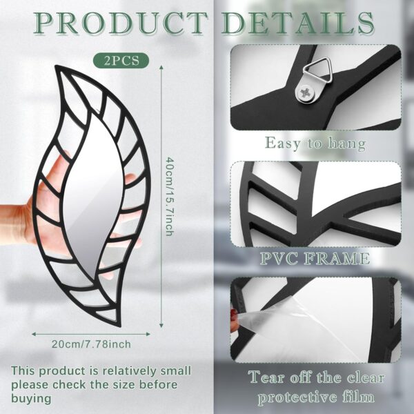 Handcrafted leaf design wooden wall mirror adding natural elegance