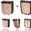 Foldable wall-mount trash bin for small kitchens and homes