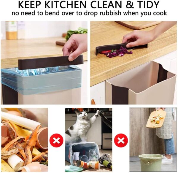 Wall-mounted foldable garbage bin for kitchen countertop waste