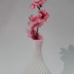 Decorative ribbed flower vase for modern home décor