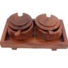Natural wooden spice jars with tray for organized storage
