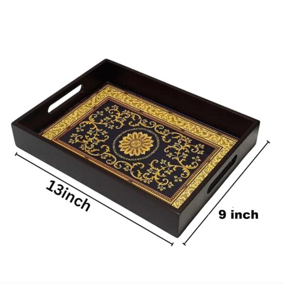 Hand-polished black tray for stylish table presentation
