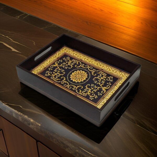 Rustic yet modern black craft wooden serving tray