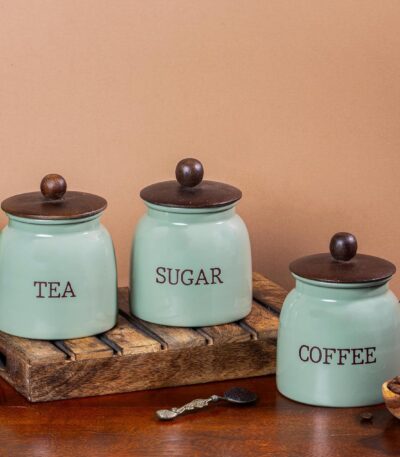 Stylish airtight containers for kitchen storage keeping grains fresh and moisture free