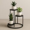 Modern round iron flower pot holder 3-tier metal plant stand