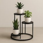 Modern round iron flower pot holder 3-tier metal plant stand