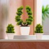 Low maintenance artificial bonsai tree set of three plants