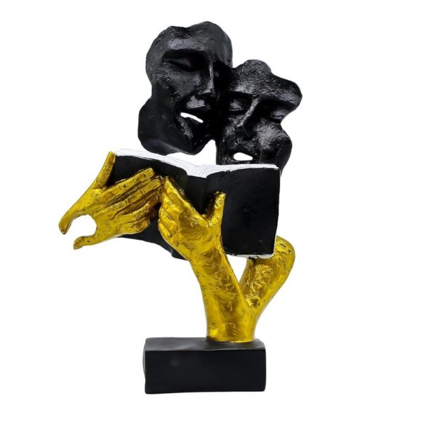Artistic couple reading book resin figurine romantic home decoration