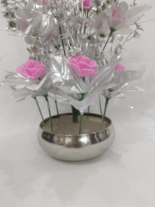 Decorative artificial rose flower pot pink indoor