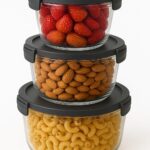 Round airtight plastic food containers set ideal for kitchen storage