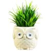 Artificial fern greenery with owl pot for indoor decoration