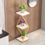 3 Tier Iron Wood Plant Stand for Indoor Outdoor Decoration