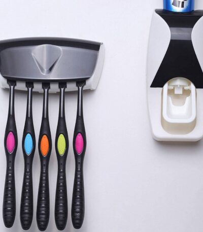 Automatic toothpaste dispenser with touch-free squeeze technology for hygienic brushing