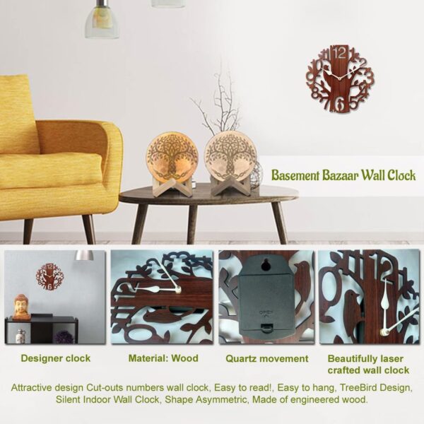 Traditional wood finish wall clock suitable for bedrooms and offices