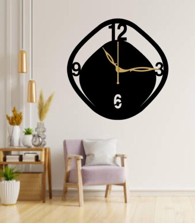 Artistic black wall clock for modern and minimalist spaces