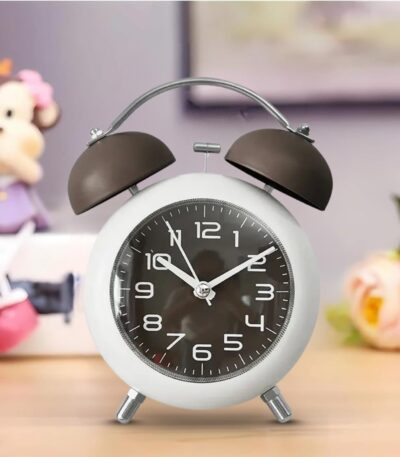 Vintage twin bell alarm clock with classic retro design