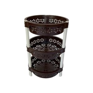 Shelf plastic basket rack for kitchen storage organisation