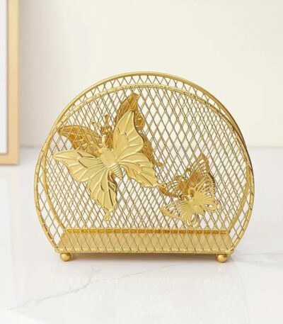Metal butterfly napkin holder organizer for kitchen countertop