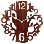 Designer wooden tree bird wall clock with artistic nature theme