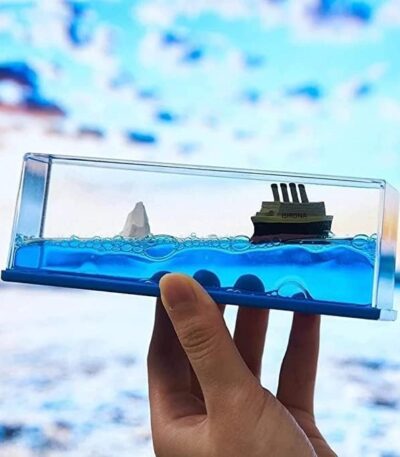 Crystal liquid wave cruise ship decoration showpiece for luxury home decor