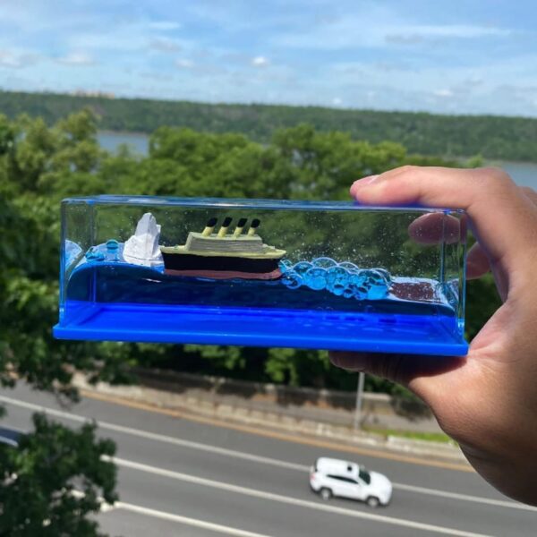 Crystal cruise ship ornament symbolizing travel and luxury lifestyle