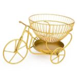 Decorative bicycle fruit basket with multi-tier storage for kitchens