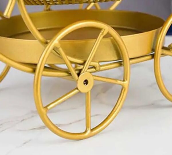 Unique bicycle shaped fruit organizer with multiple shelves