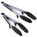 Heat resistant silicone cooking tongs for kitchen and BBQ