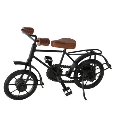 Vintage style metal cycle showpiece made from iron and wood