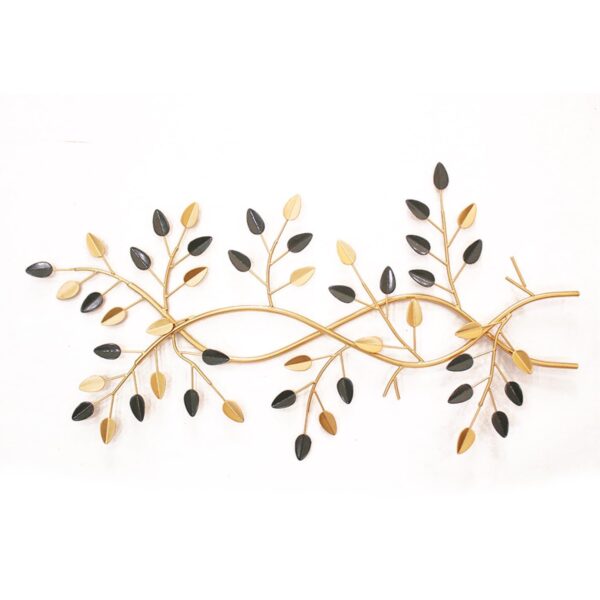 Handcrafted metal leaf wall art in gold color