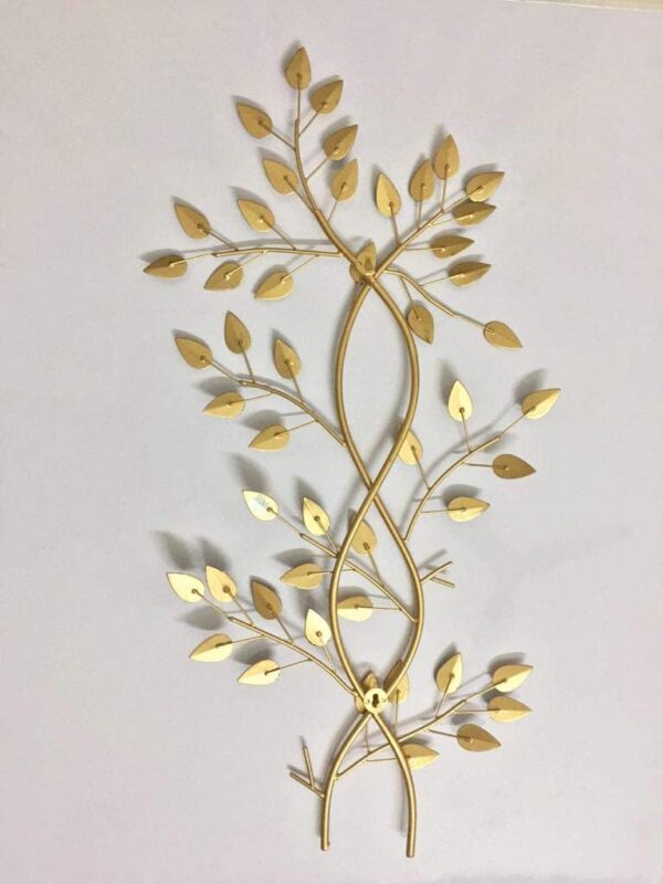 Statement gold leaf metal wall art for living room décor