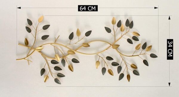 Artistic gold leaf metal wall hanging for home décor