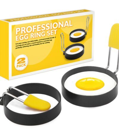 Round non-stick egg shaper mold with anti-scald handle for frying perfect eggs