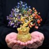 7 Chakra Healing Crystal Tree with Golden Money Bag