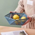 Pentagonal fruit storage bowl for modern kitchen countertop